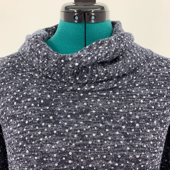 Kaileigh Gayle Blue Micro Polka Dot Cowl Neck Sweater, Small - Picture 2 of 16